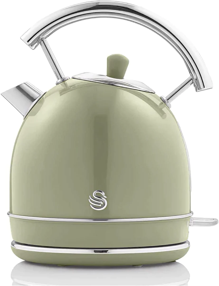 Retro Bouilloire, 1,8 L, Acier Inoxydable sans BPA, Résistance Cachée,