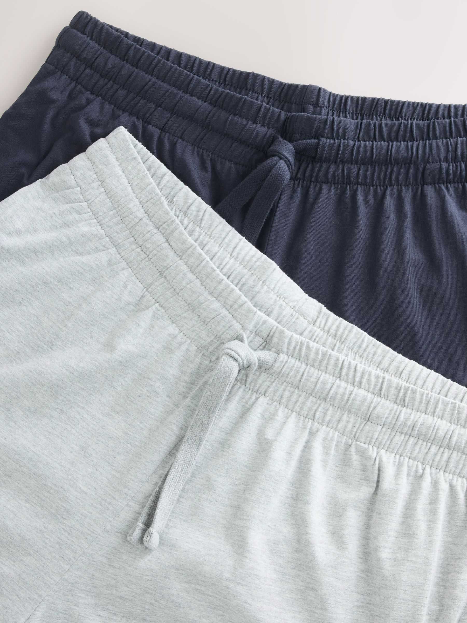 Navy Blue/Light Grey - Open Hem Pyjama Bottoms Set 2 Pack