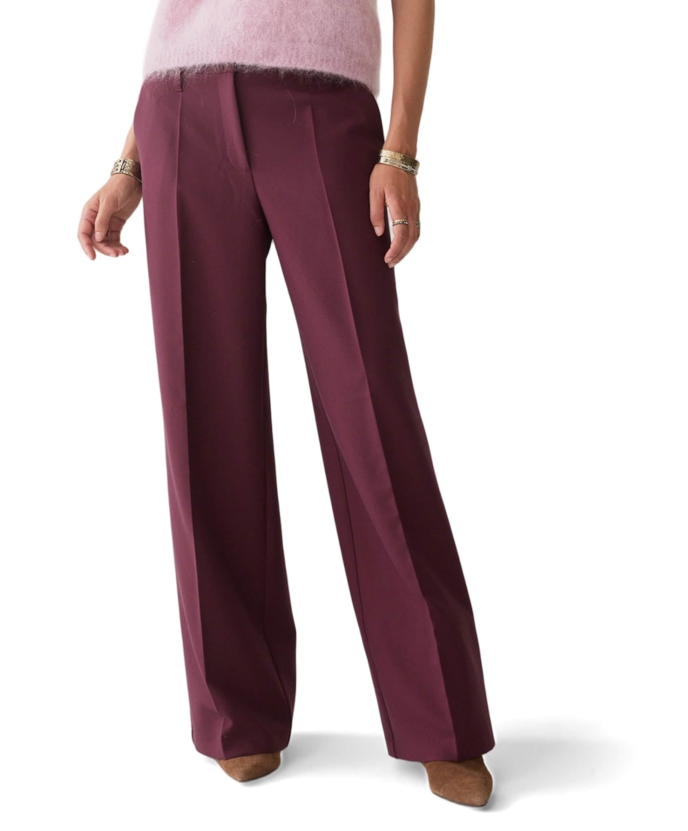 Summum Woman Trousers wide legs foam uni dames broek bordeaux