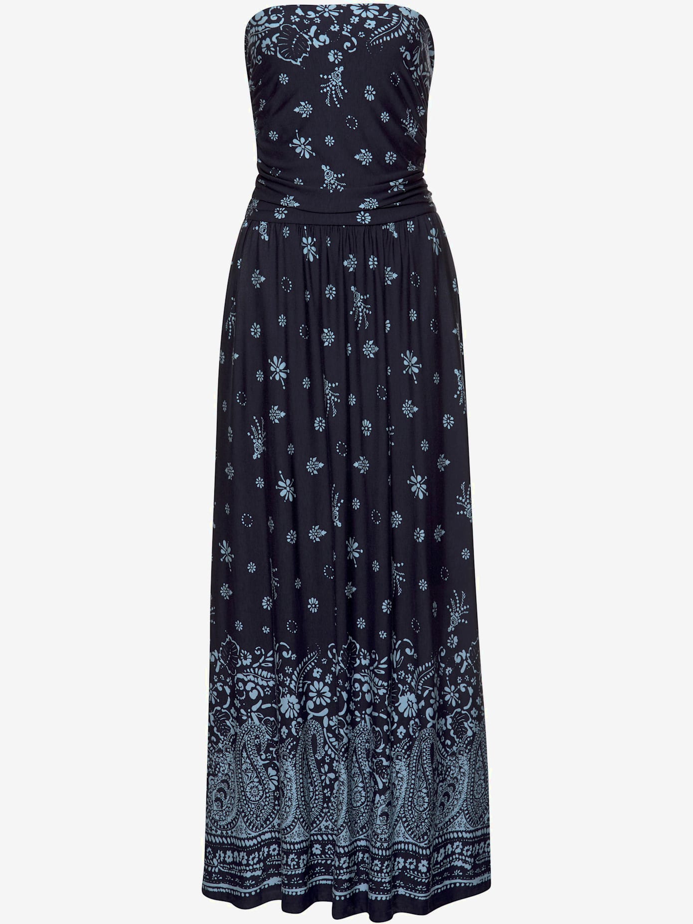 Robe longue robe en jersey avec bordure imprimée