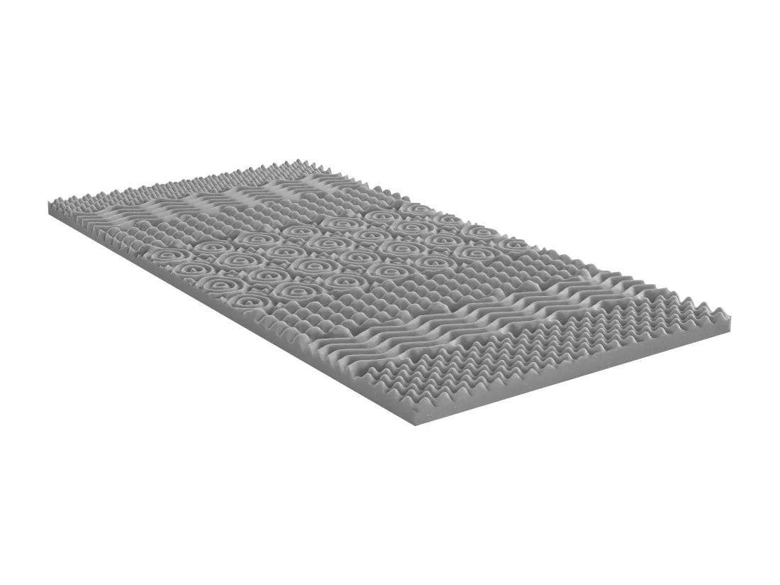 Surmatelas 140 x 190 cm mémoire de forme 7 zones purifiant au charbon ép.5cm - NISIDA de NATUREA