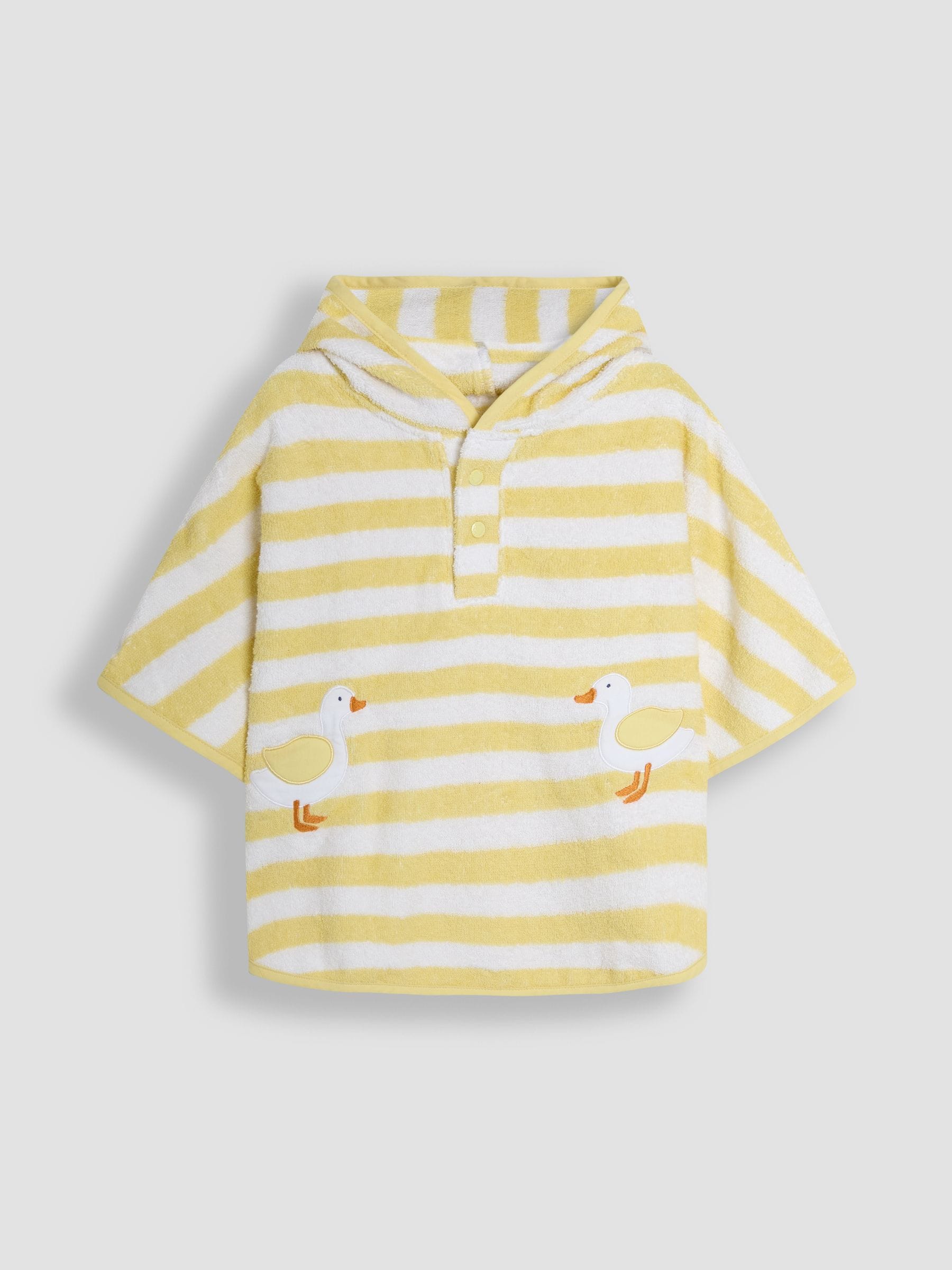 Geel - JoJo Maman Bébé 100% Cotton Butterfly Towelling Poncho