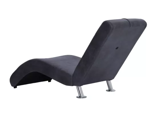 Prolenta Premium - Chaise longue avec oreiller Gris Similicuir daim