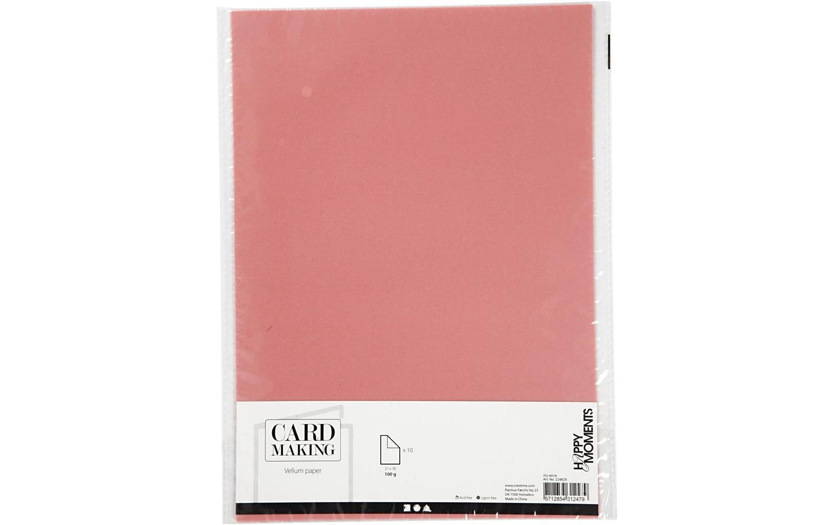 Transparentpapier Pergament A4, 10 Blatt, RosaPergamentpapier