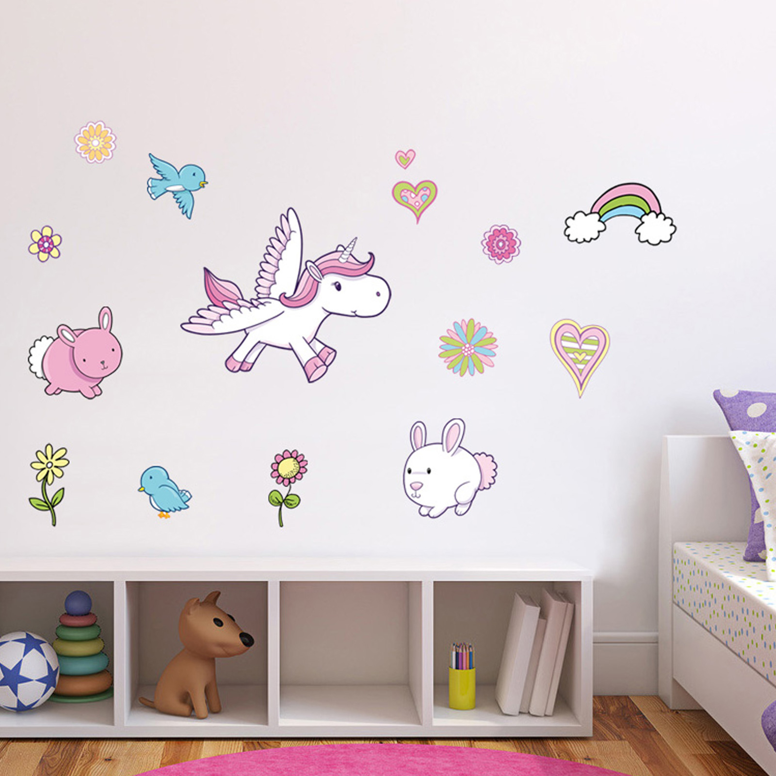 Wandtattoo - Einhorn-Motiv - selbstklebend