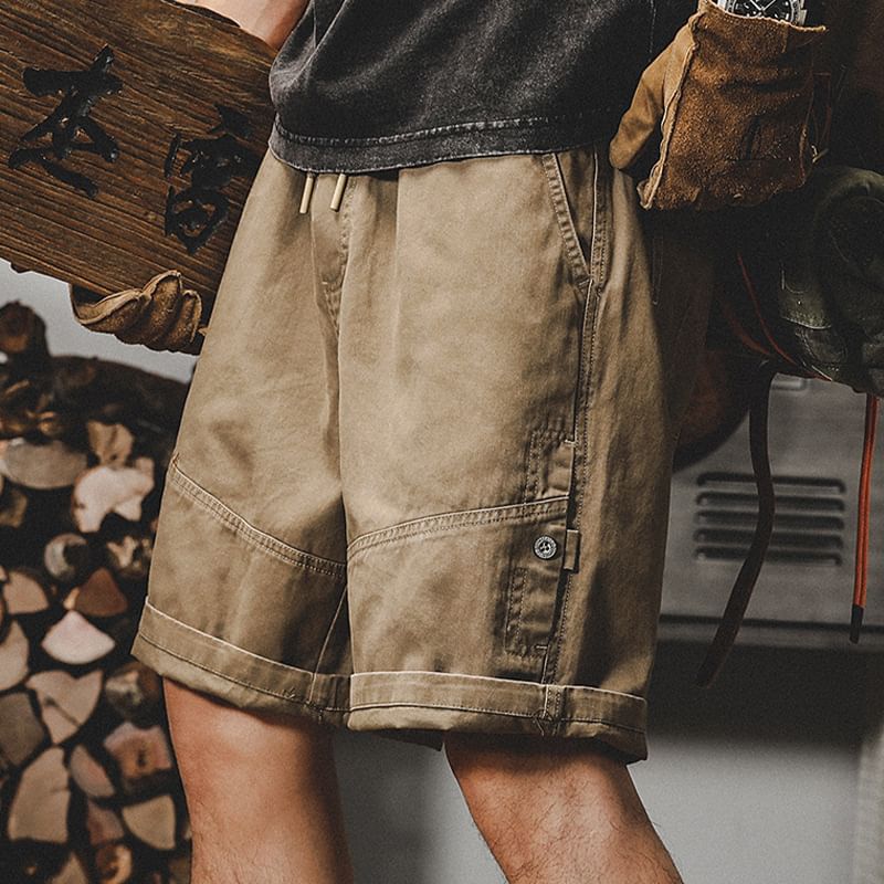 Double White - Effen shorts met trekkoord in de taille