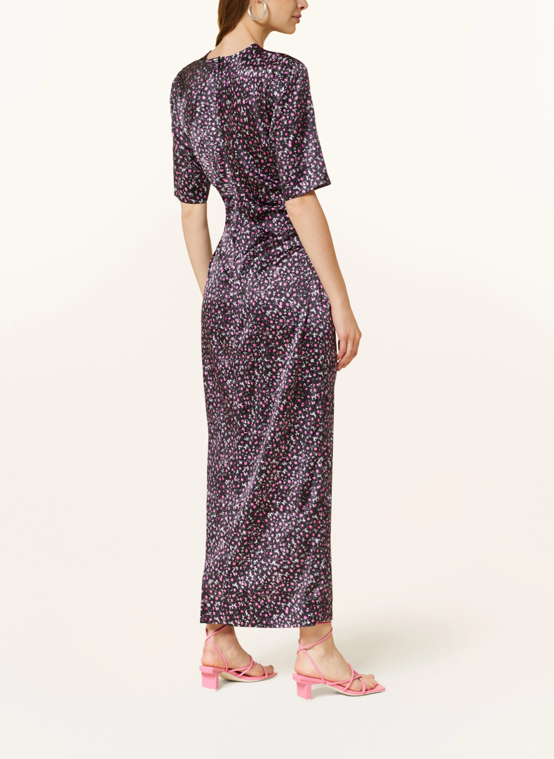 GANNI Seidenkleid mit Schmucksteinen