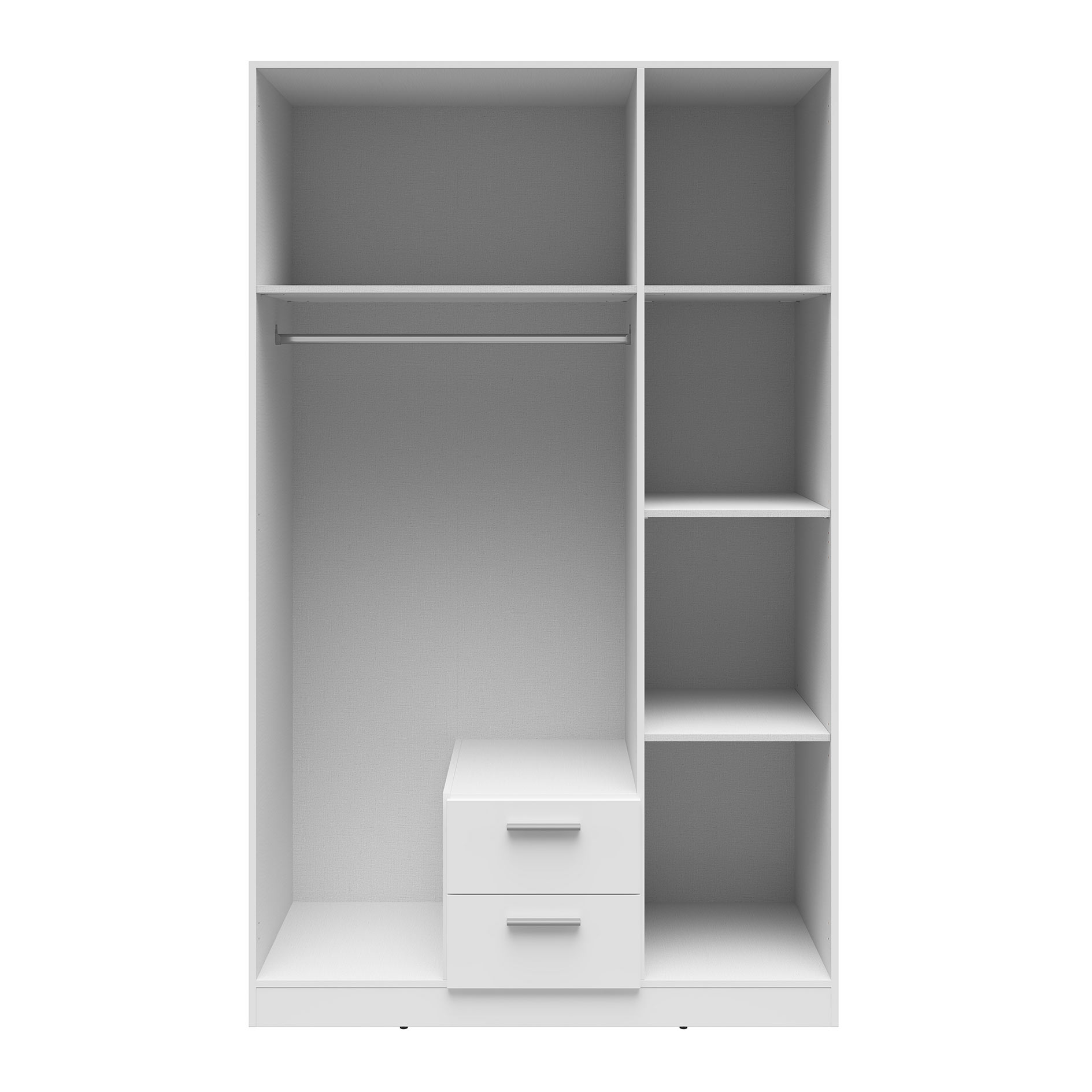 Drehtürenschrank - Sonoma Eiche-weiß matt - 3 Türen - 120 cm