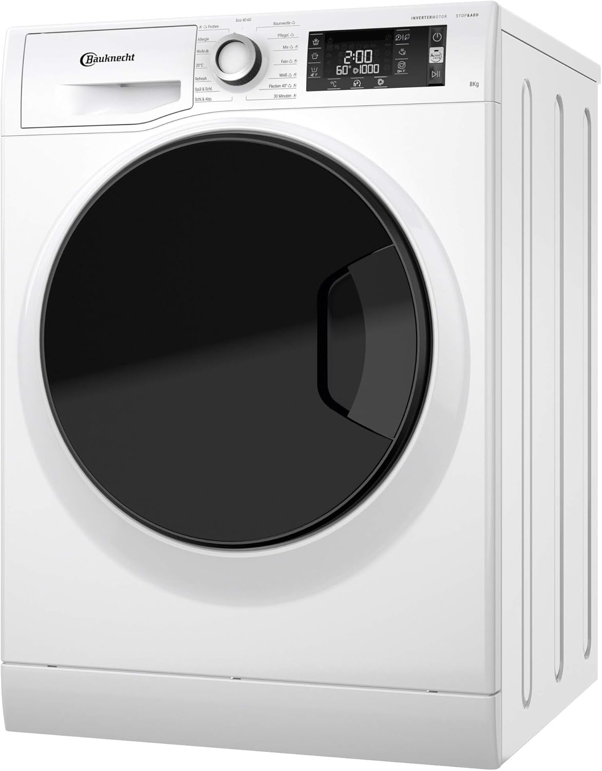 Bauknecht W Active 823 PS Waschmaschine Frontlader/ 8kg / Active Care Color+ / kraftvolle Fleckentfernung / Dampf Programme / Hygiene Option / Steam Refresh / ProSilent-Motor / Stop&Add, Weiß