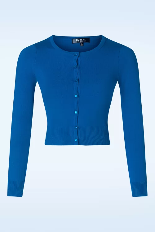 Mak Sweater Nyla Cropped cardigan in koningsblauw