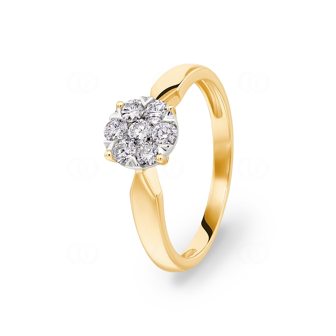 Verlobungsring 750/18 K Gelbgold mit Diamanten 0.33 ct H/si by CHRISTIAN