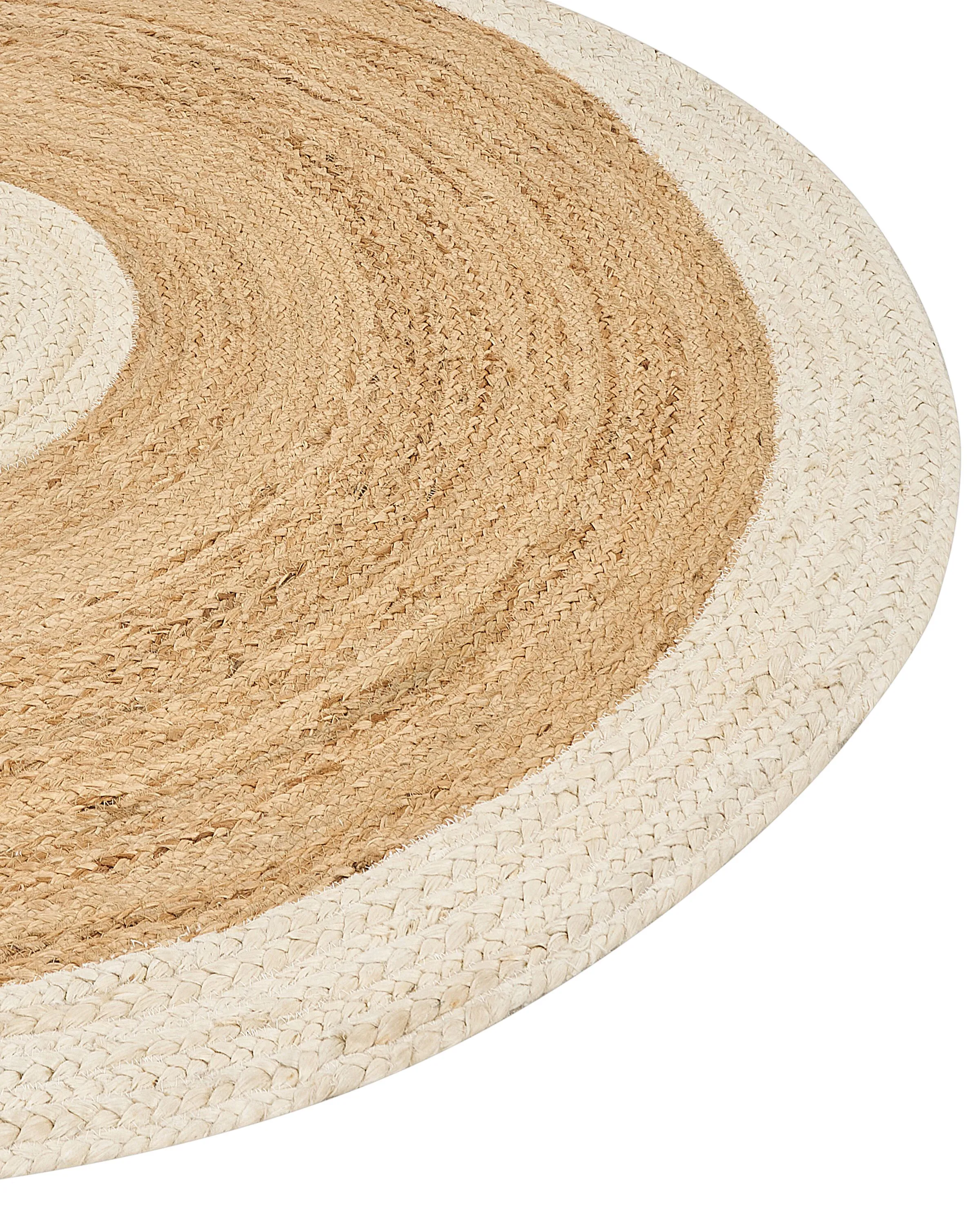 Vloerkleed YAYALAR Gebroken wit ø 140 cm Jute