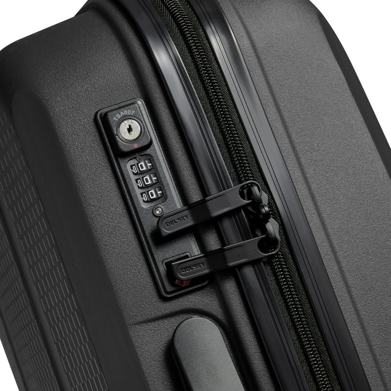 Delsey Belmont plus - Valise cabine Slim 4 doubles roues 55 cm noir