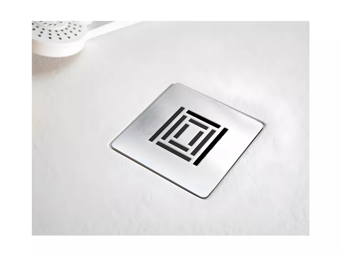 Receveur de douche 80 x 110 cm extra plat LOGIC surface ardoisée rectangulaire blanc