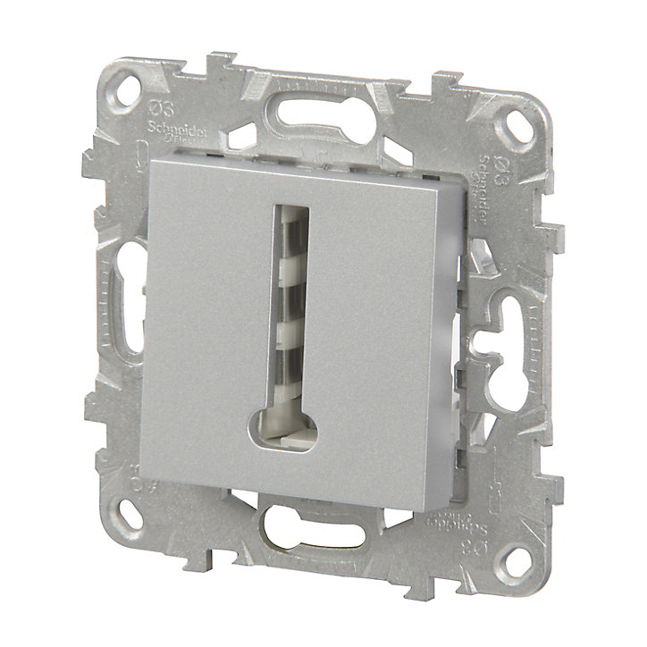 Mécanisme prise téléphone en T Schneider Electric Unica Déco aluminium