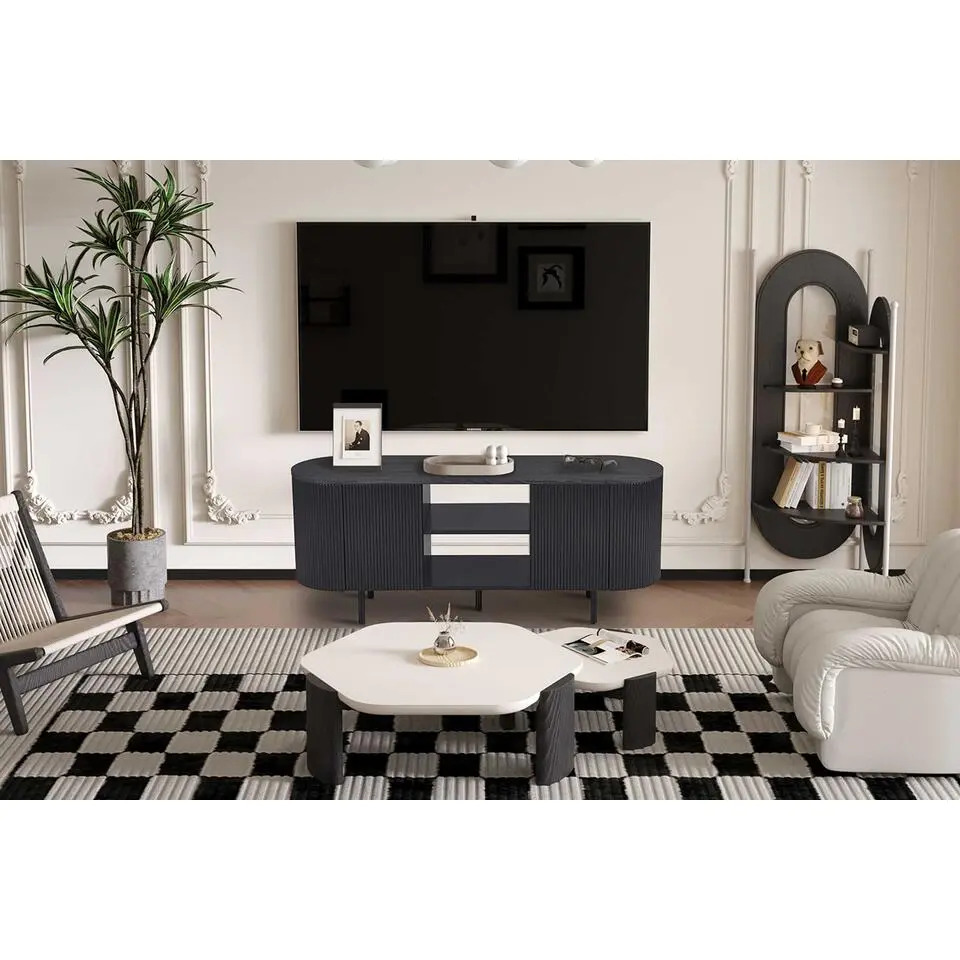 Rousseau tv-meubel Lagos - 140 x 40 x 58 cm - Donkerbruin