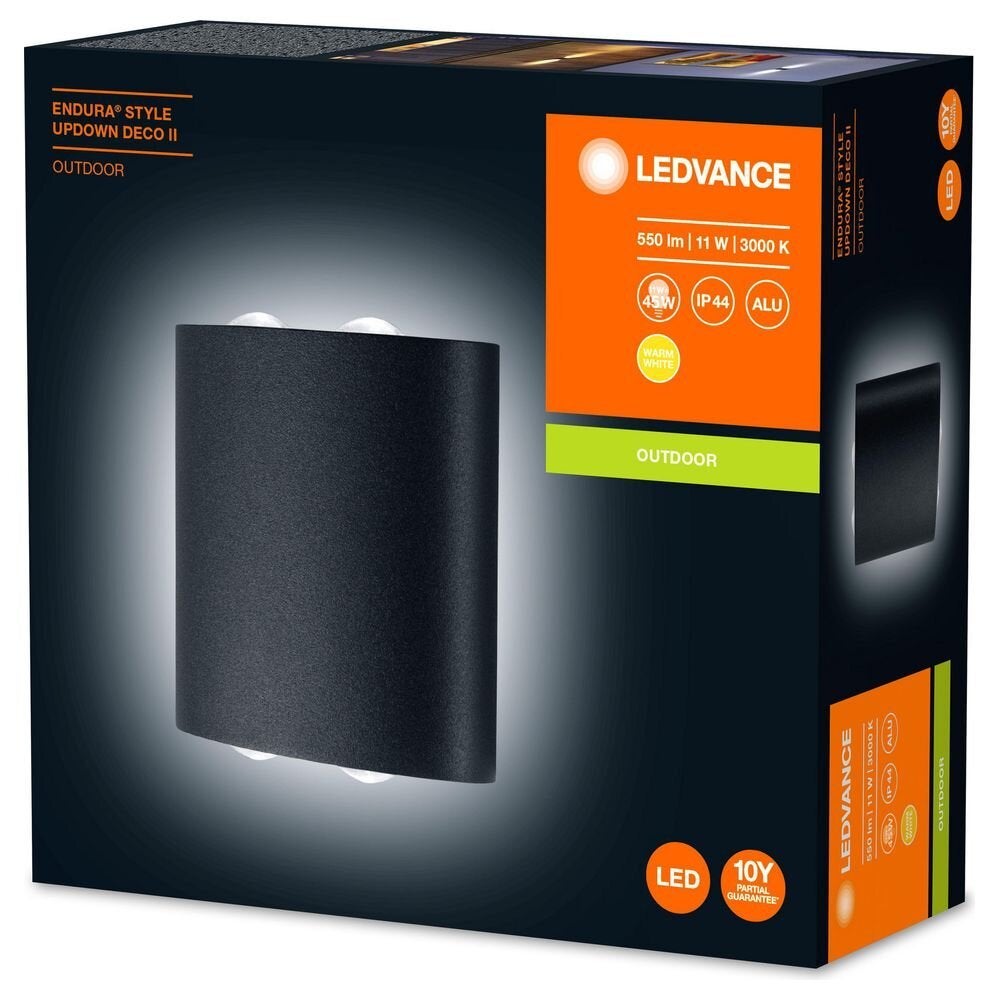 Endura LED wandlamp in donkergrijs 10,5W 550lm IP44