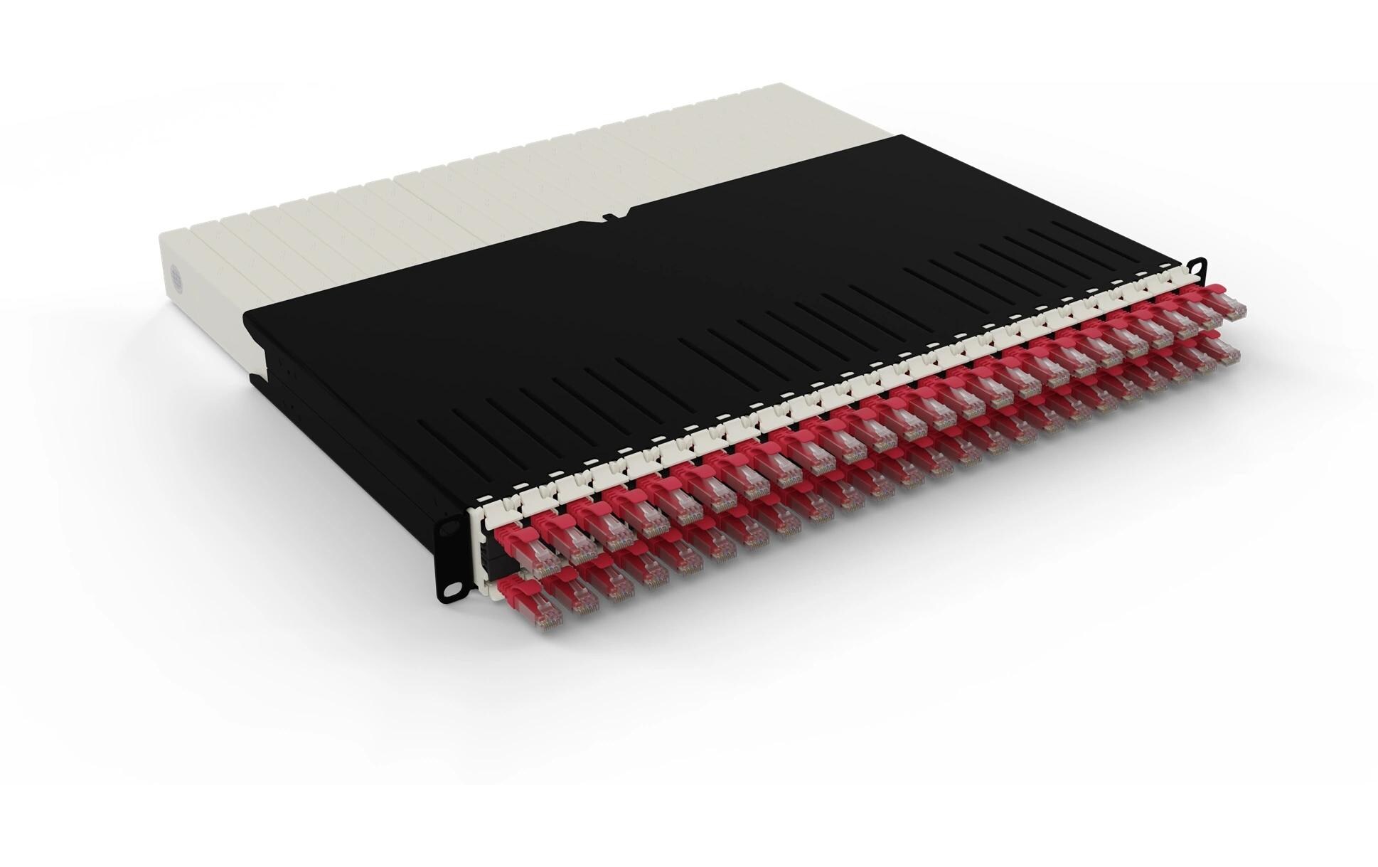 patchbox.one / 8RU / Cat 6A, UTP, 0.8 m, Rot<br>All-in-One Lösung für Ordnung im Netzwerkschrank