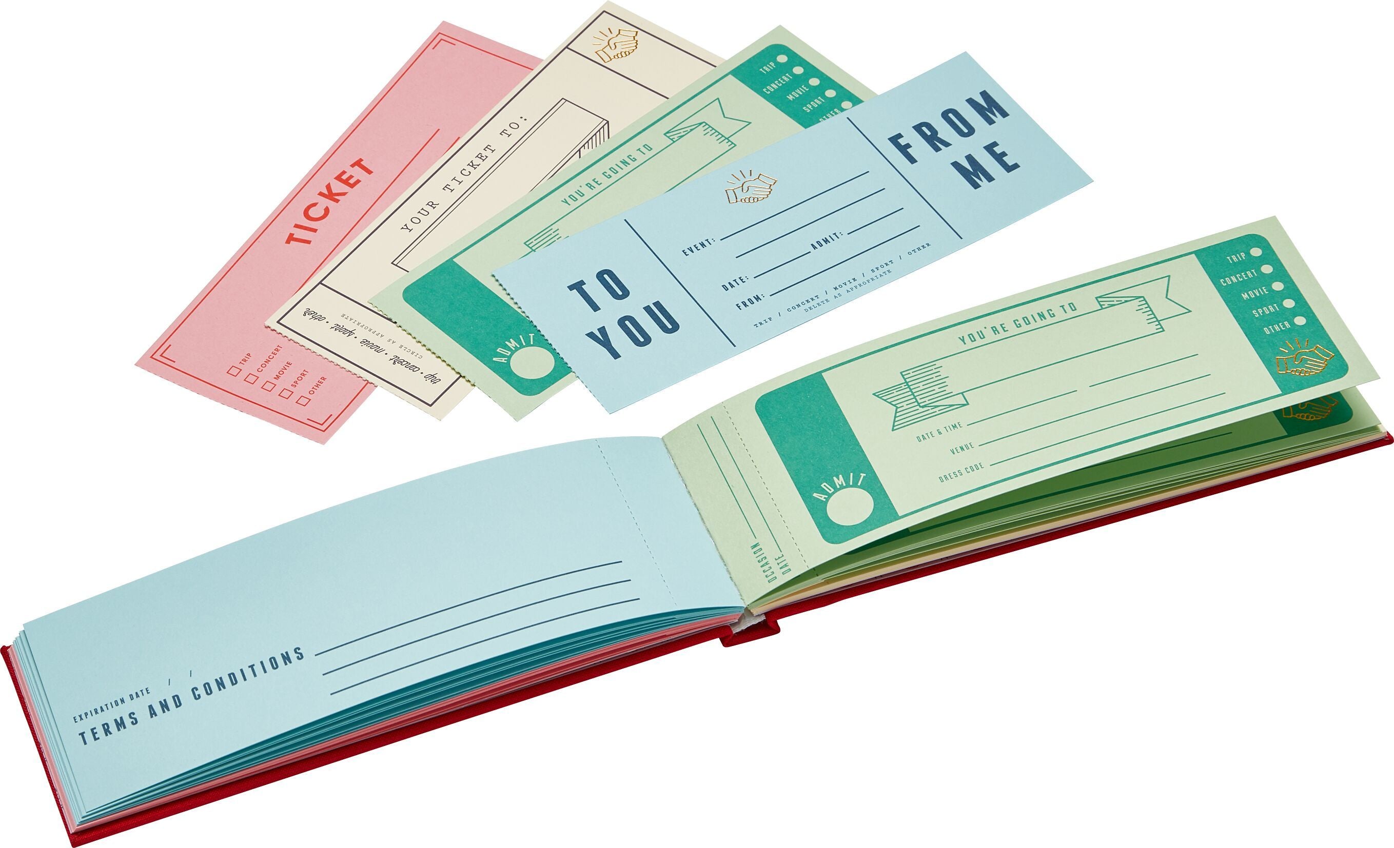 TICKETS Gutscheinbuch - B: 7.0 cm x H: 19.0 cm