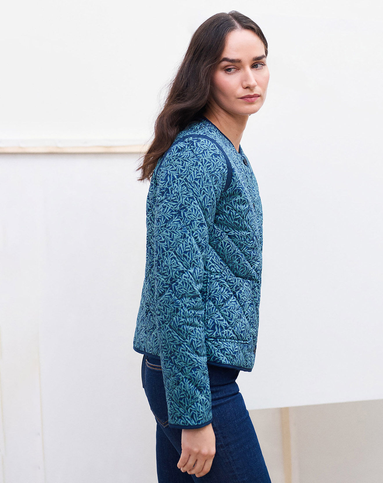 Caroll Veste matelassée Winoka imprimée bleu marine