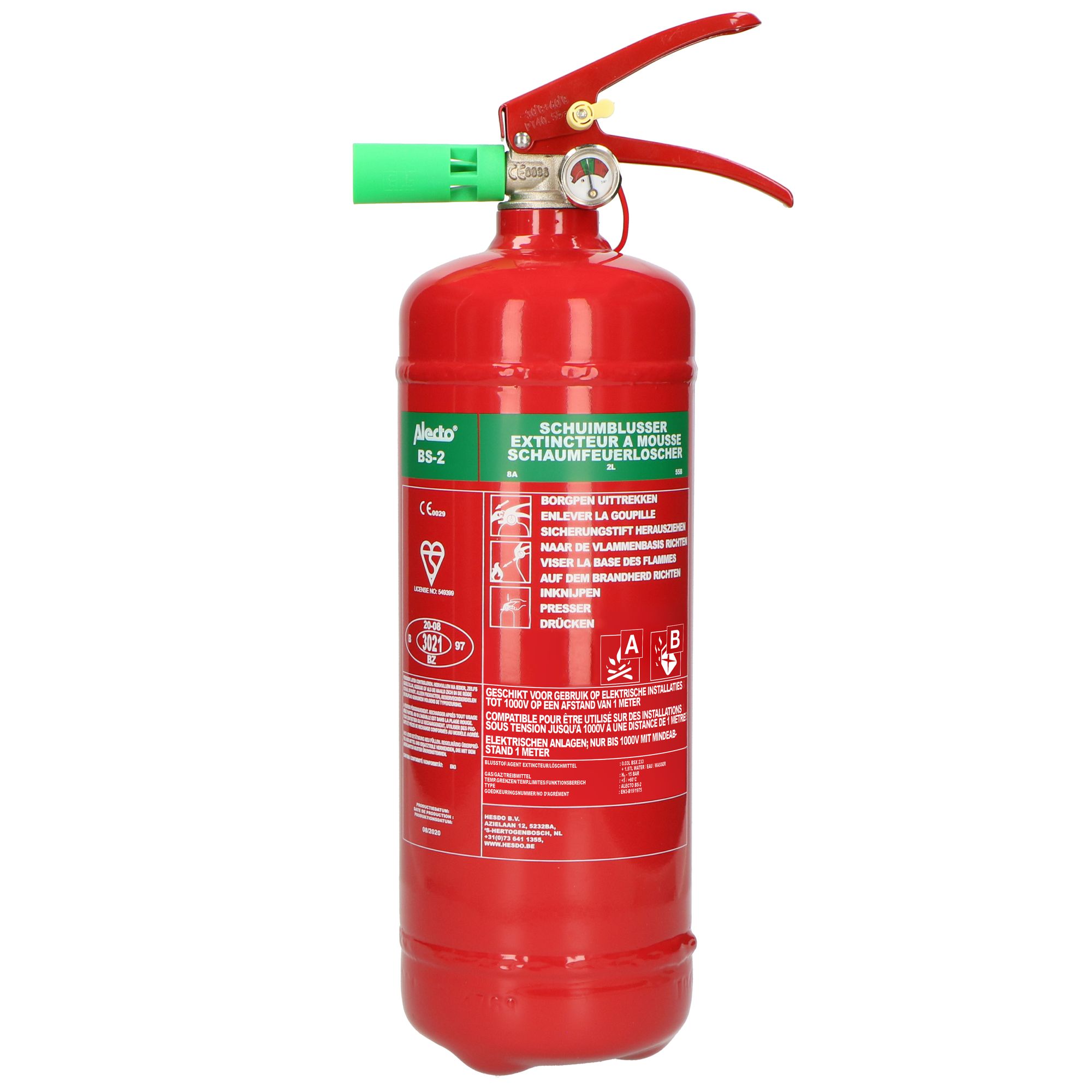 Alecto BS-2 Schuim brandblusser