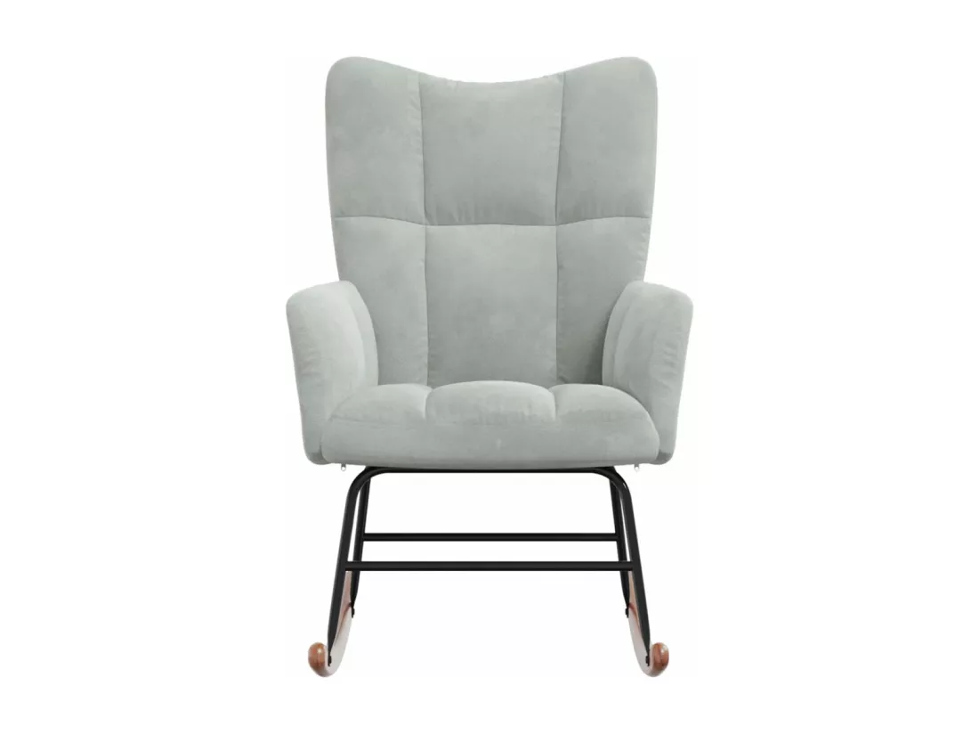 Chaise à bascule Gris clair Velours