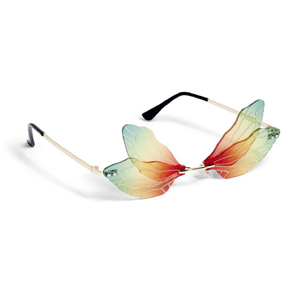 Lunettes fantaisies adulte libellule orange et vert