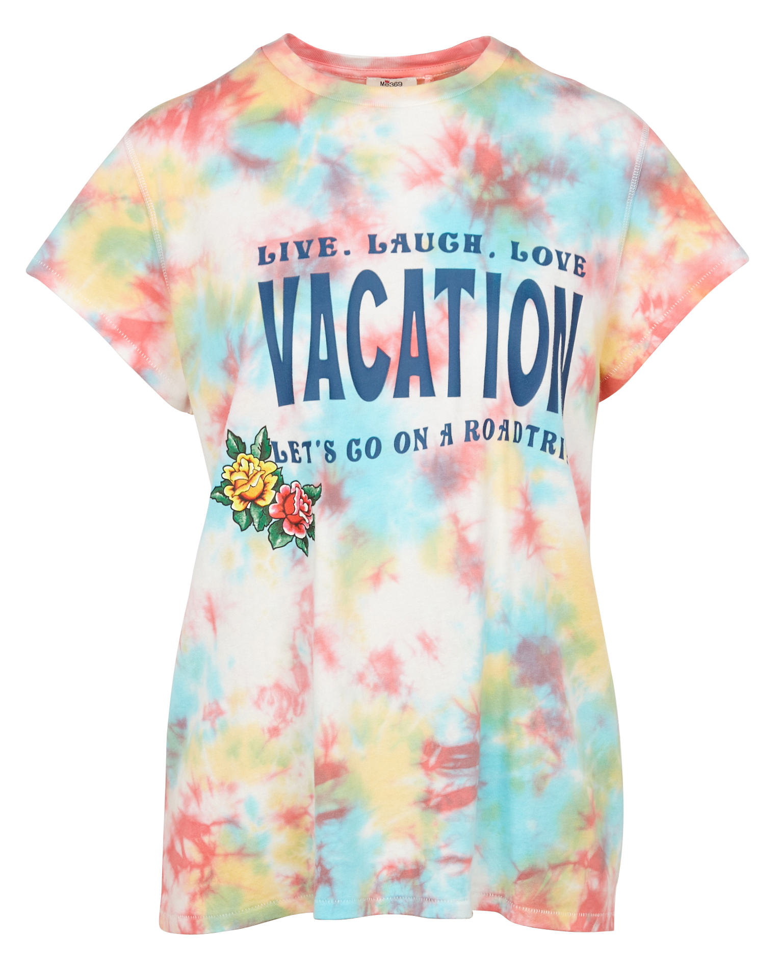 ZOEY - Tee-shirt col rond brodé en coton | Multicolore