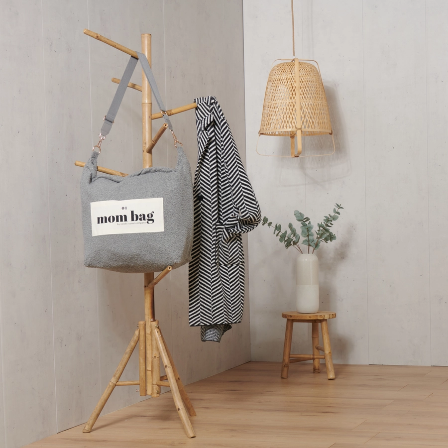 Nordic Coast Company Mom Bag Teddy Bouclé Grau