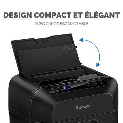 Fellowes AutoMax 80M - Destructeur de documents - Particules - 80 feuilles - Corbeilles 17 litres - Hybride - Noir