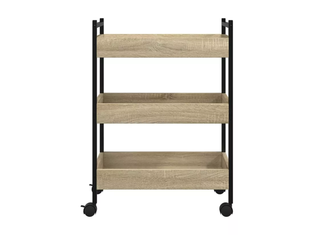 Chariot de cuisine chêne sonoma 50x30x70 cm bois d'ingénierie