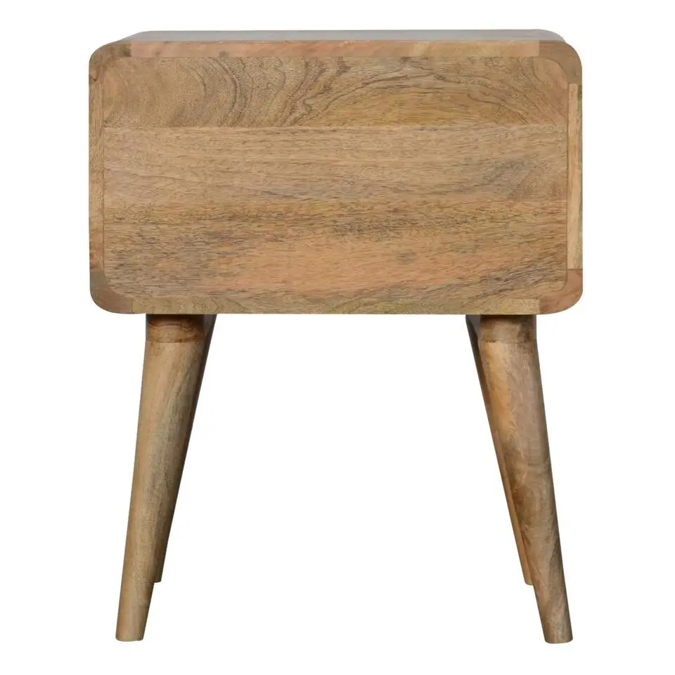 Artisan Furniture Massief Houten Gebogen Eiken Nachtkastje