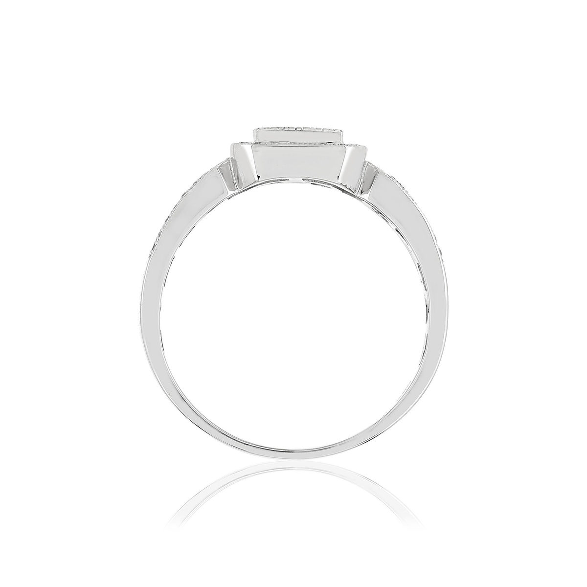 Bague or 750 blanc diamant
