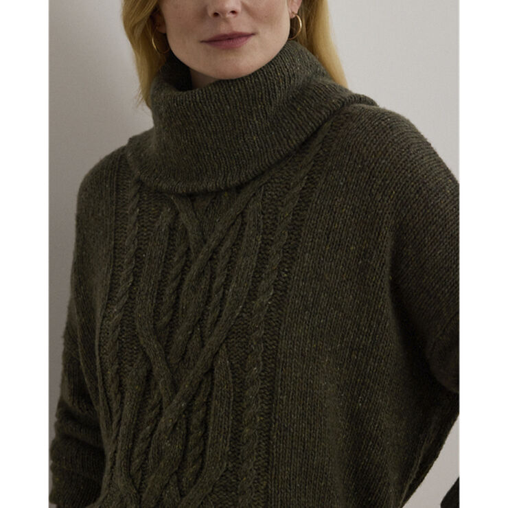 Lauren Ralph Lauren CROFTER ECO-LS SWEATER Botanic green donegal
