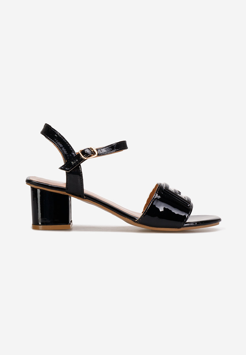 Sandales à talon épais noires Izara B