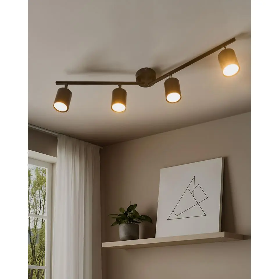 NYANDO - Plafondlamp set van 4 - Zwart - Metaal