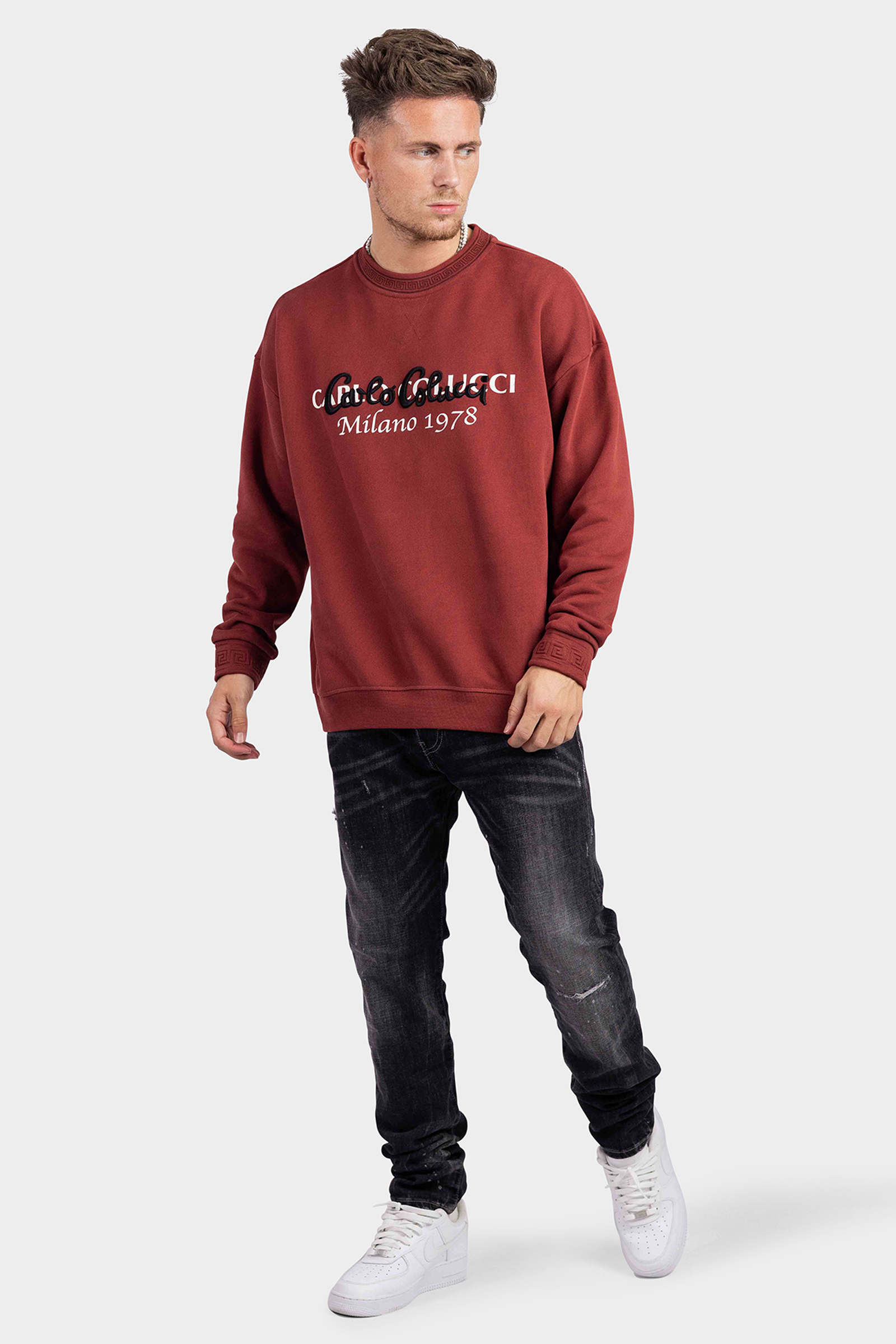 Carlo Colucci C5334 79 Sweater Heren Rood