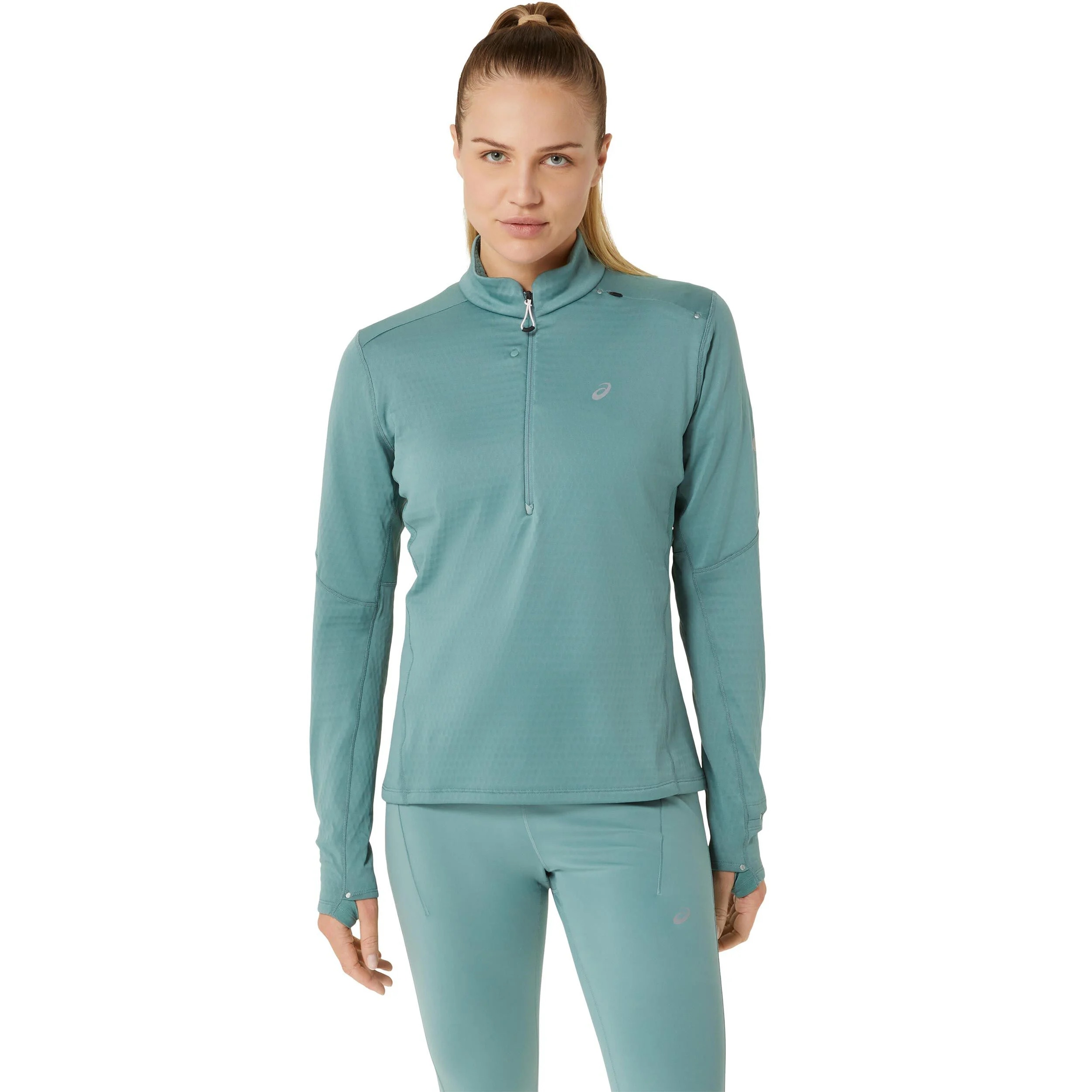ASICS Road Winter 1/2 Zip Mid Layer Maillot De Course Femmes - Sauge