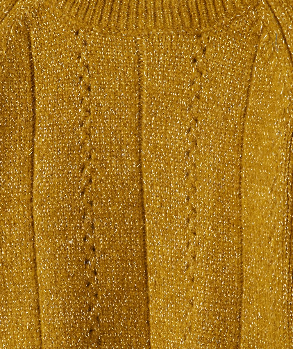 PULL EN MAILLE BÉBÉ FILLE VERT AVEC JEUX DE TORSADES