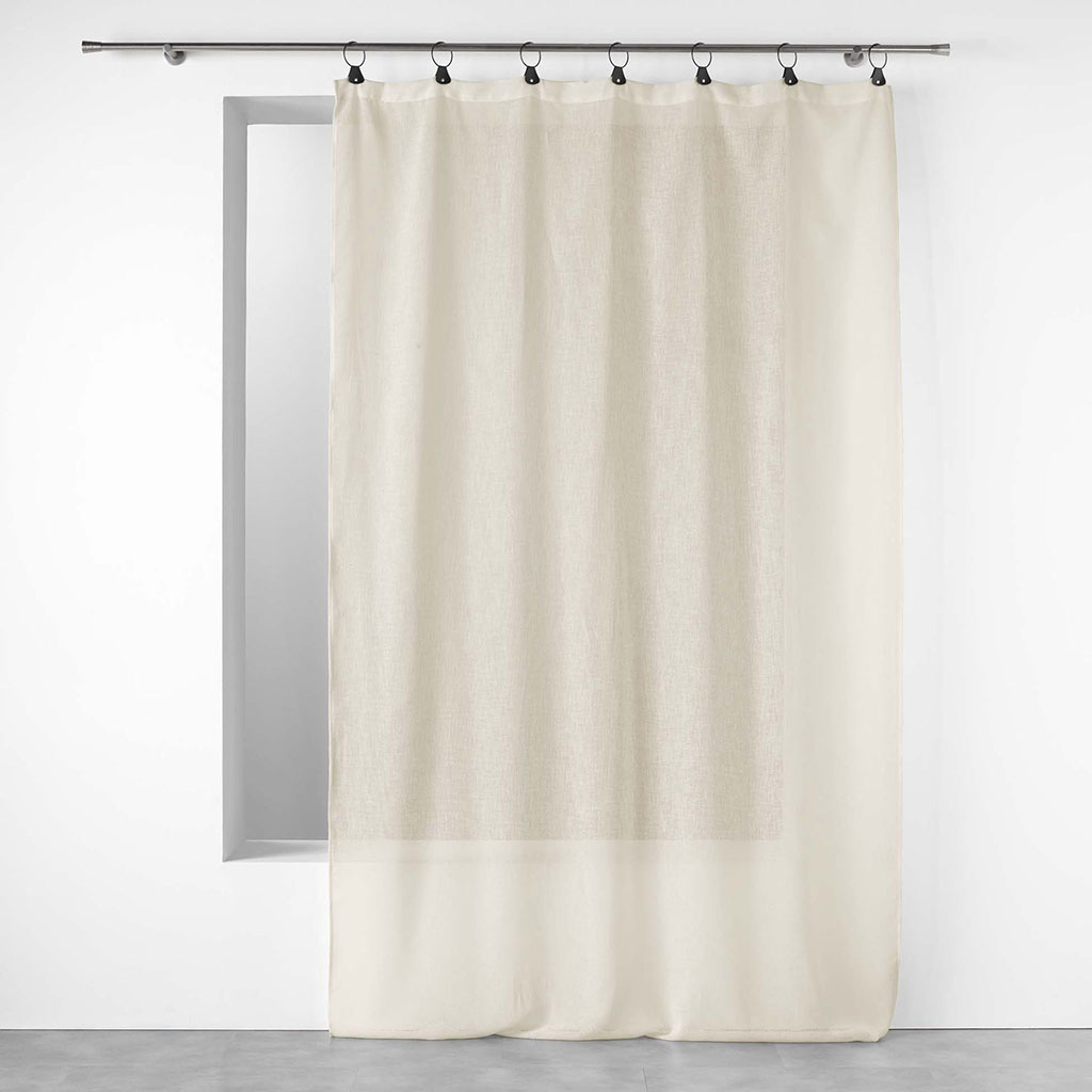 Voilage à œillets tissé en polyester LINKA naturel 140x240cm