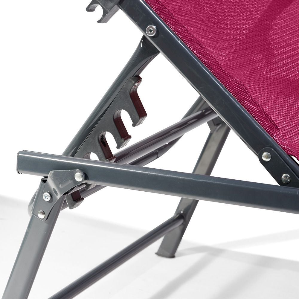 Transat bain de soleil Dream 5 positions rouge 181x55xH33/92cm