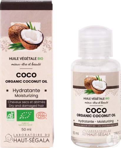 Laboratoire Du Haut-Ségala Huile Végétale Bio Coco Hydratante Cheveux Secs Et Abîmés 50ml