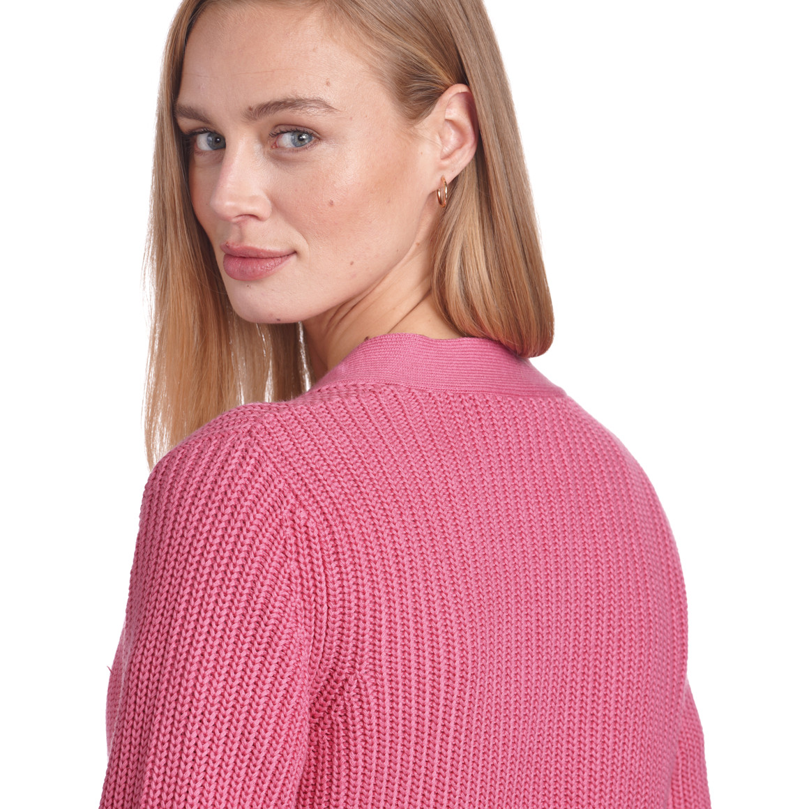 Jonas Nielsen Damen Strickjacke mit Knopfleiste pink