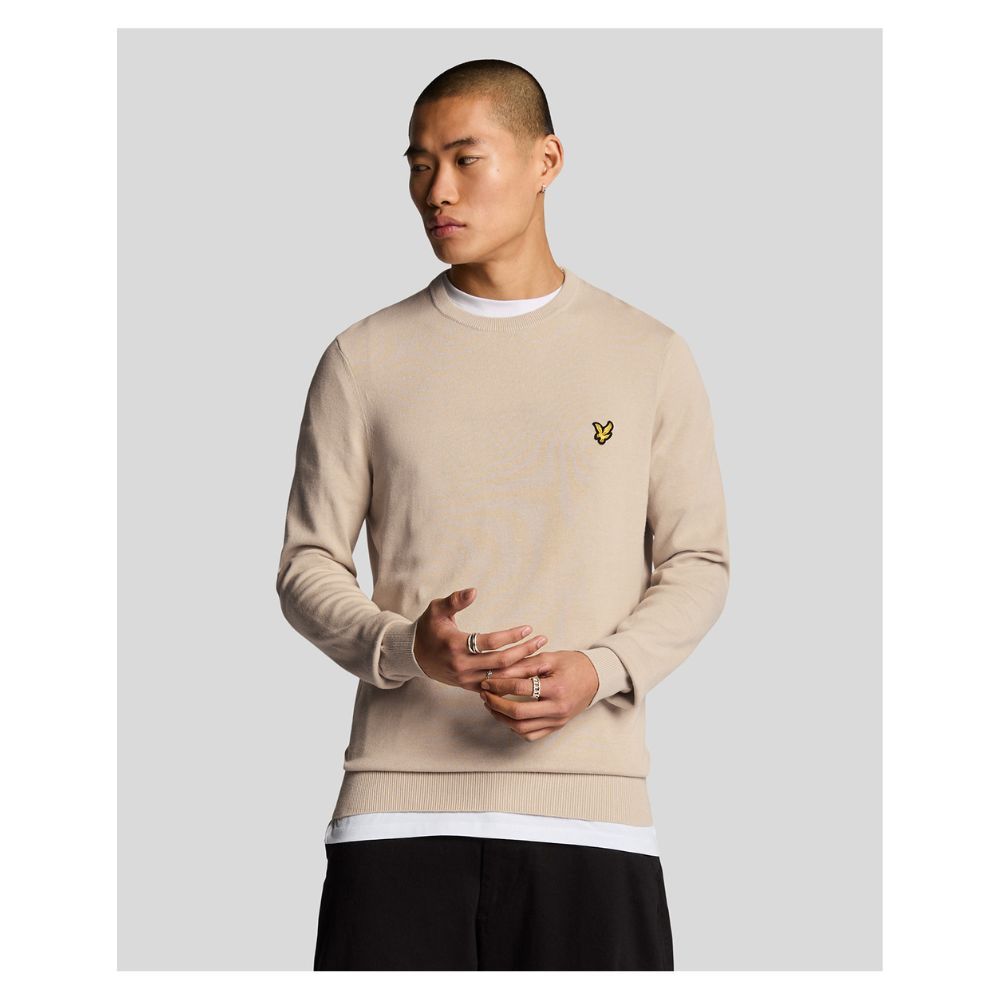 Crew Neck Genser Herre Beige