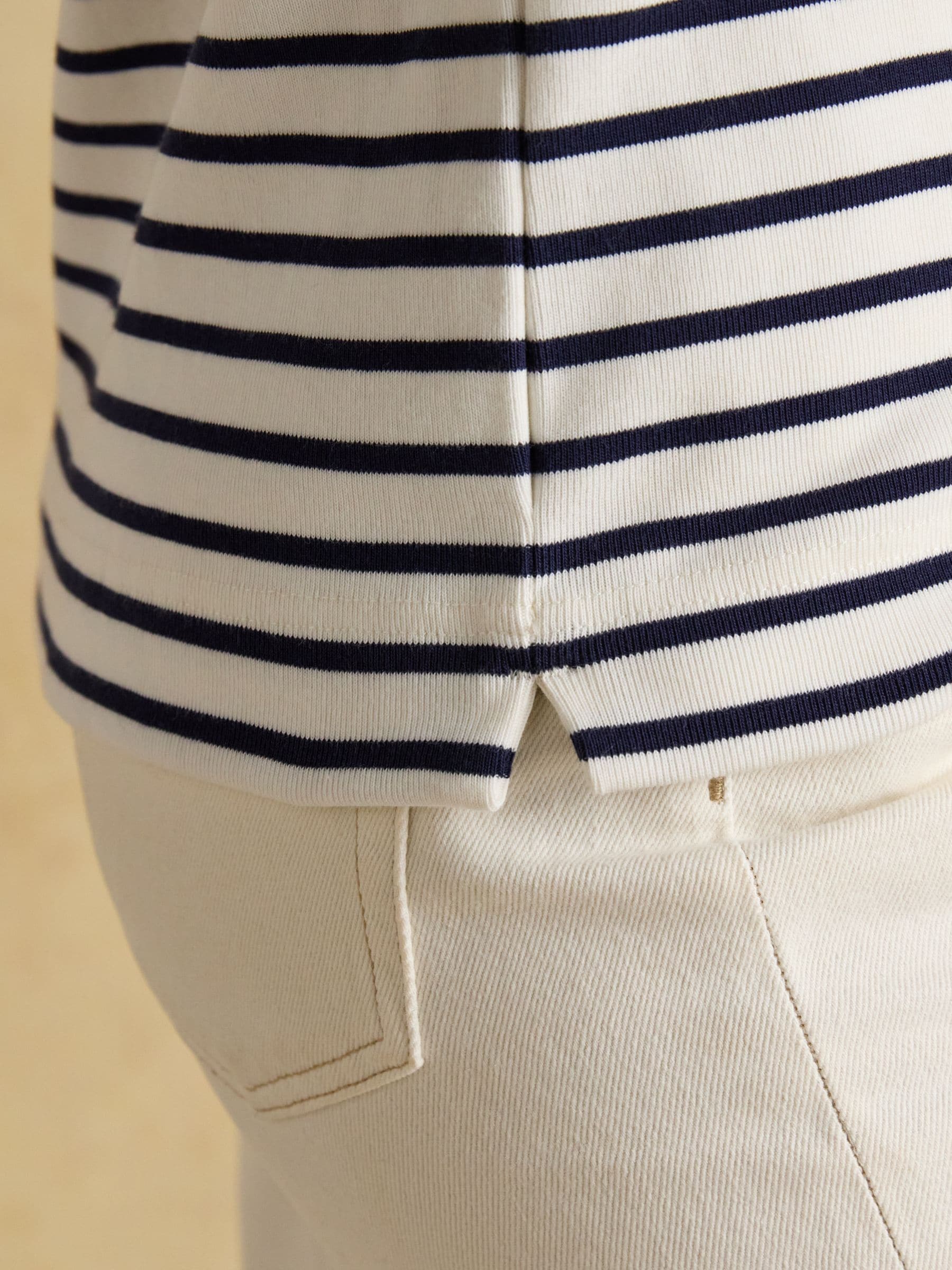 Jonty Fox Cream/Navy - Joules Christmas Harbour Boat Neck Breton Top