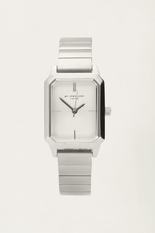 Vierkant horloge met brede horizontale schakels