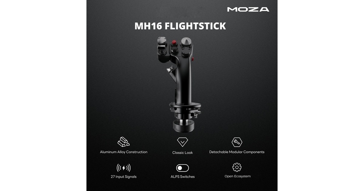 MOZAMH16 Flightstick joystick  (Zwart)