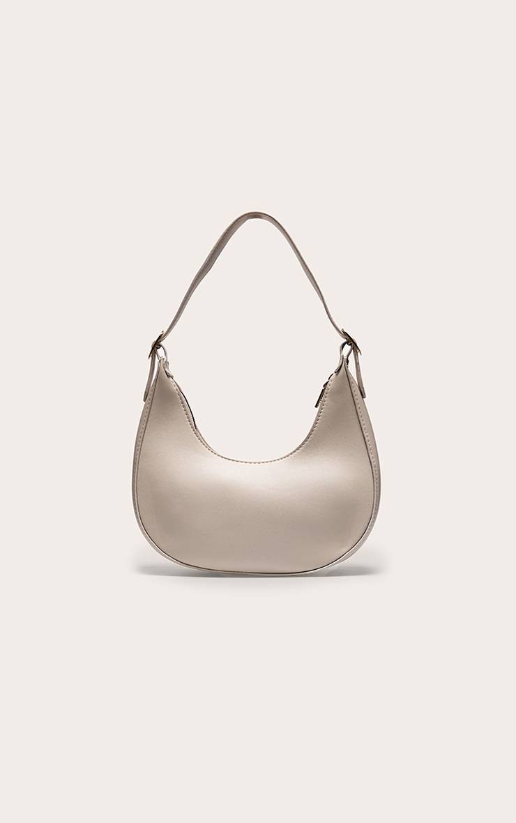 Crème Sac À Bandoulière En SYNTHÉTIQUE Forme Incurvée