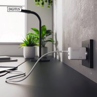 Chargeur secteur USB GaN, USB-C/USB-A, 45 W, blanc