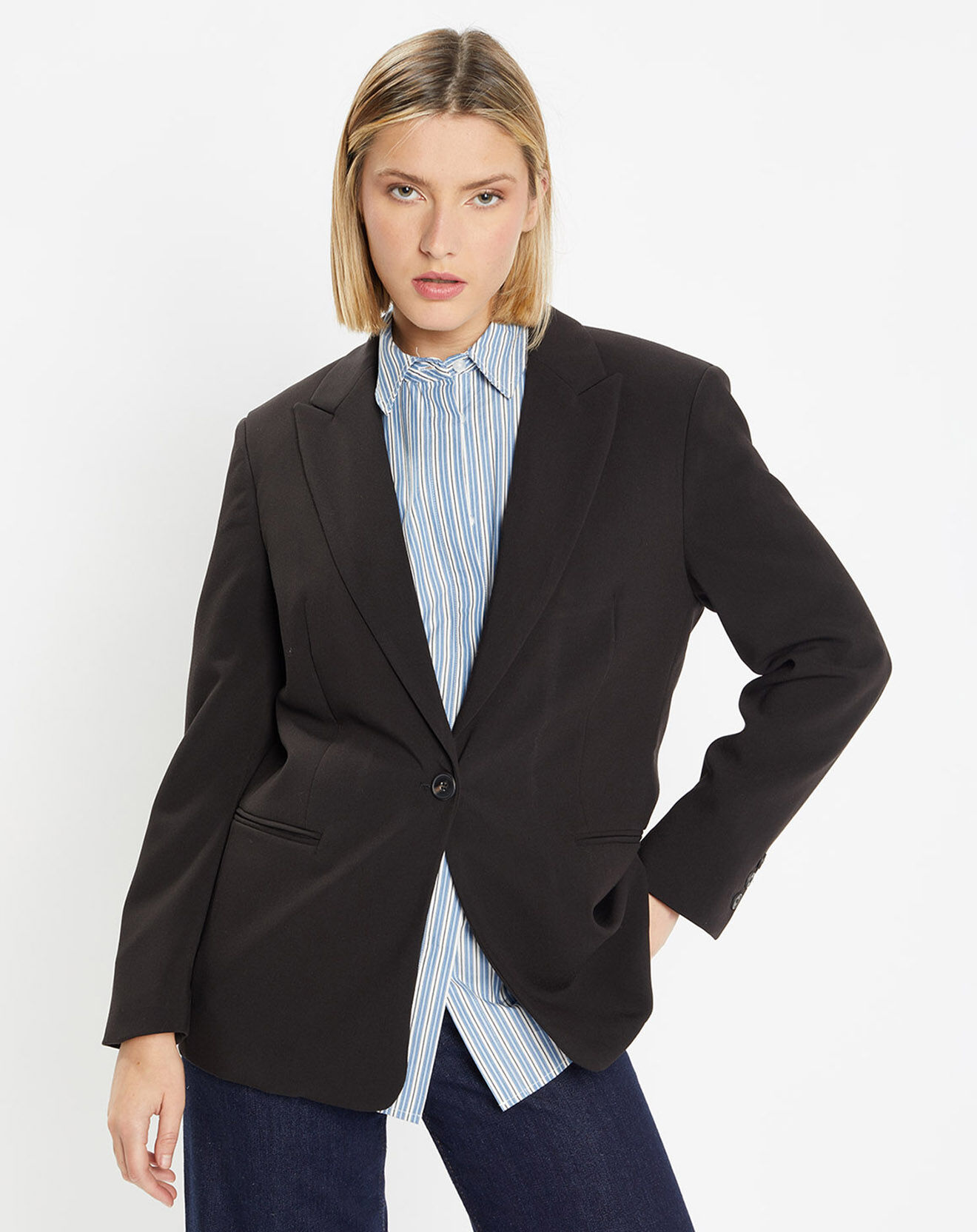 Galeries Lafayette Veste blazer cintrée Paul noire